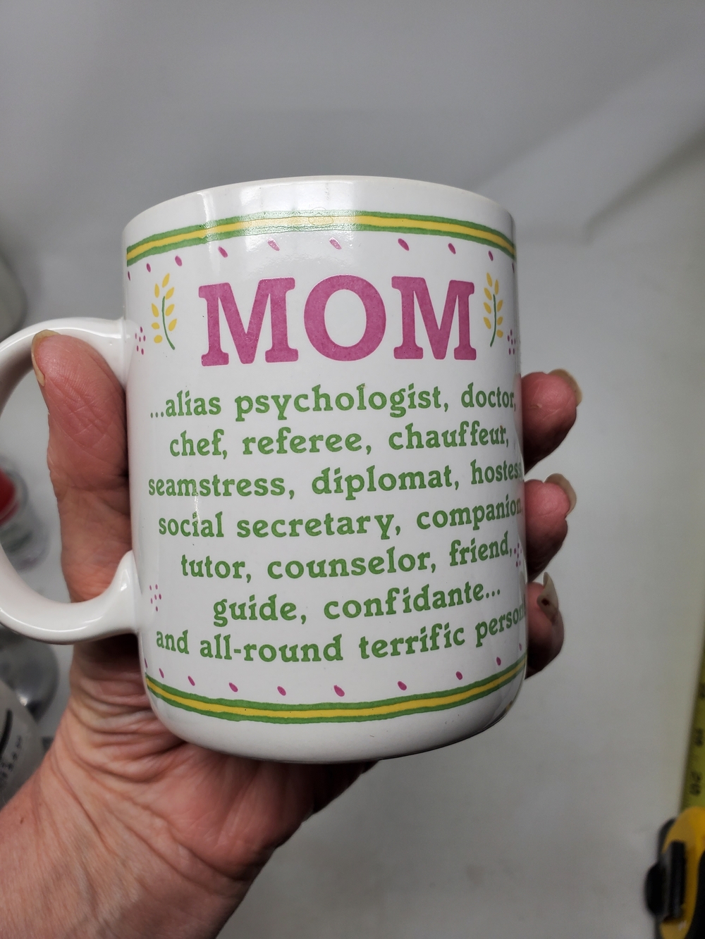 Vintage 1988 Hallmark Mom Mug Ceramic Coffee Cup Mother's Day Gift